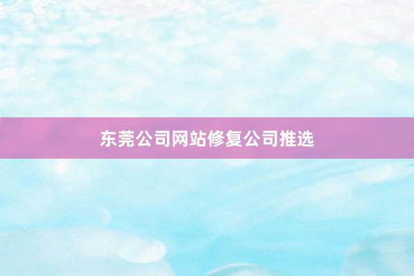 东莞公司网站修复公司推选